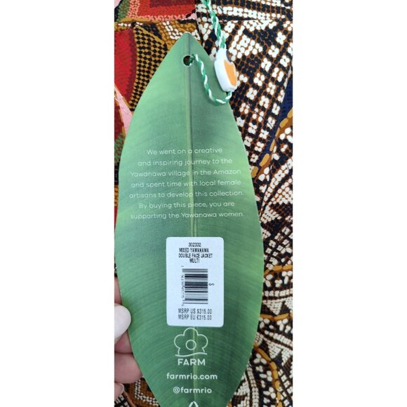 FARM RIO Jacket S Mixed Yawanawa Double Face Reversible Winter - Picture 16 of 16